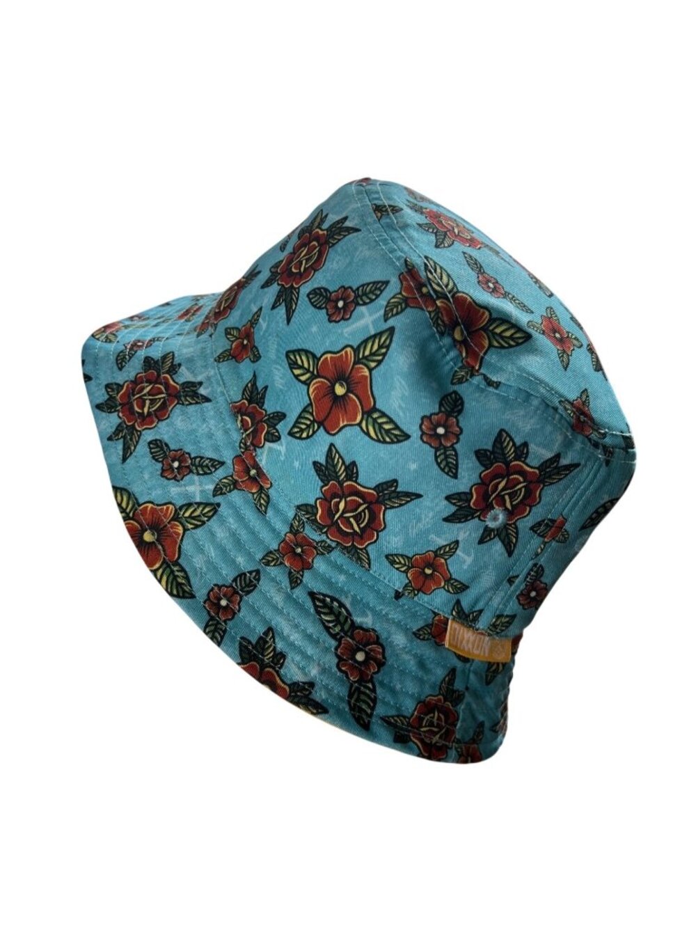 Dixon Reversible Bucket Hat With Floral & Embroidered Design In Teal & Yellow Co